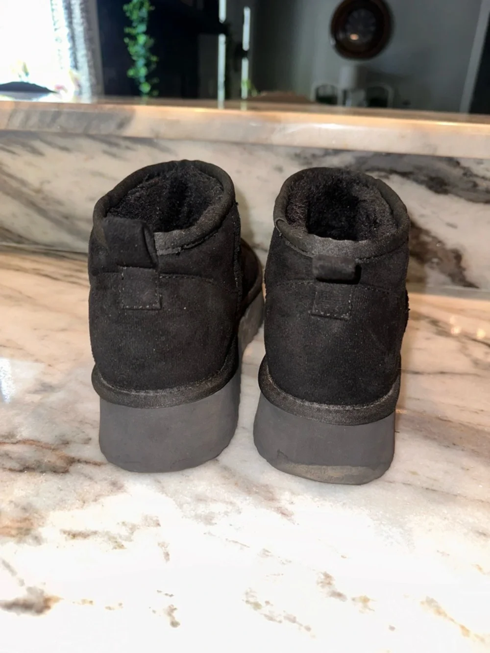 Beach by Matisse Black Suede Slip-On Ankle Slippers Boots Booties